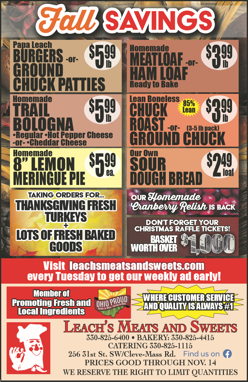 This Week’s Ad Leach's Meats and Sweets Meat, Bakery, and Catering